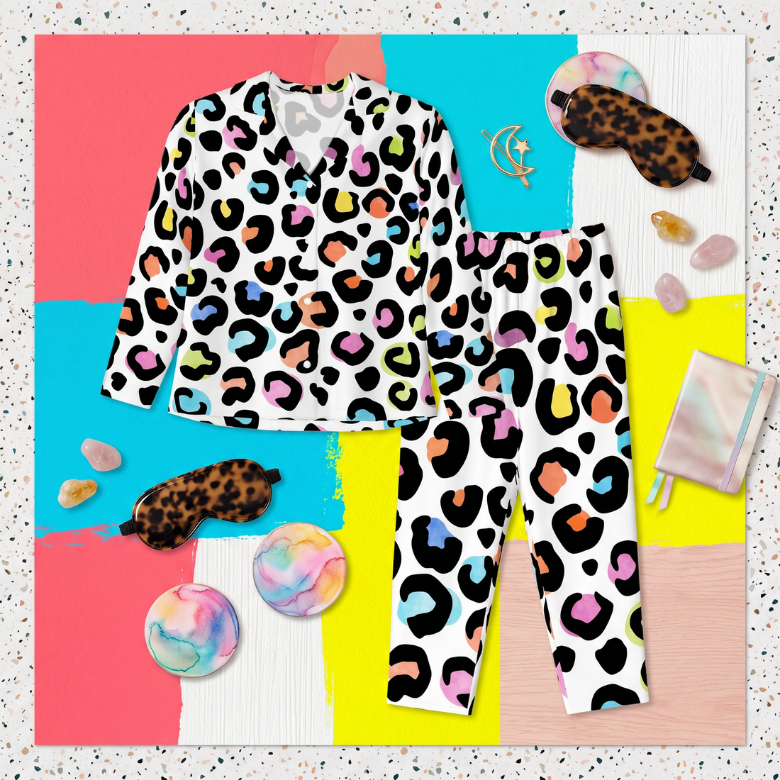 Womens Leopard Print Pyjamas