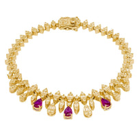 Duchess Ruby Tennis Bracelet Gold-0