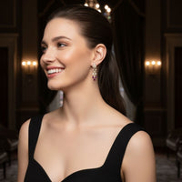 Duchess Ruby Drop Earrings Gold-1