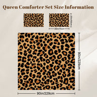 Classic Brown Leopard Print Comforter Set Queen
