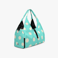 Women's Light Blue Polka Dot Canvas Chic Gym Bag