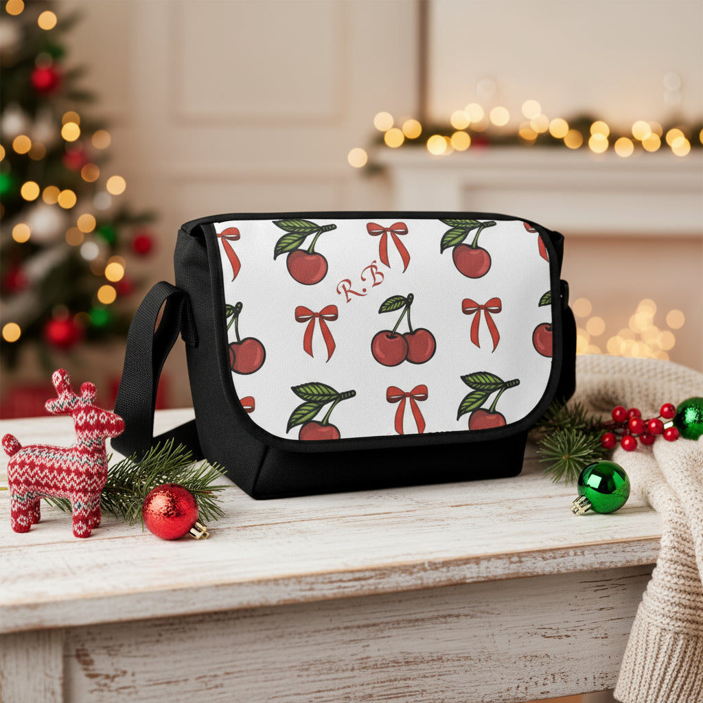 Canvas Purse Crossbody | Personalized Christmas Cherry Satchel