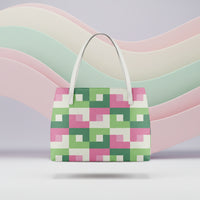 Pink And Green Handbag | Pink Shoulder Handbag