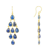 Erviola Gemstone Cascade Earrings Gold Lapis Lazuli-2