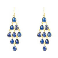 Erviola Gemstone Cascade Earrings Gold Lapis Lazuli-0