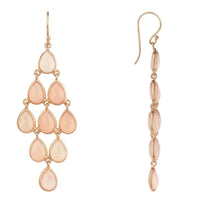 Erviola Gemstone Cascade Earrings Rose Gold Rose Quartz-2