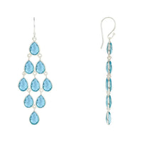 Erviola Gemstone Cascade Earrings Silver Blue Topaz Hydro-2