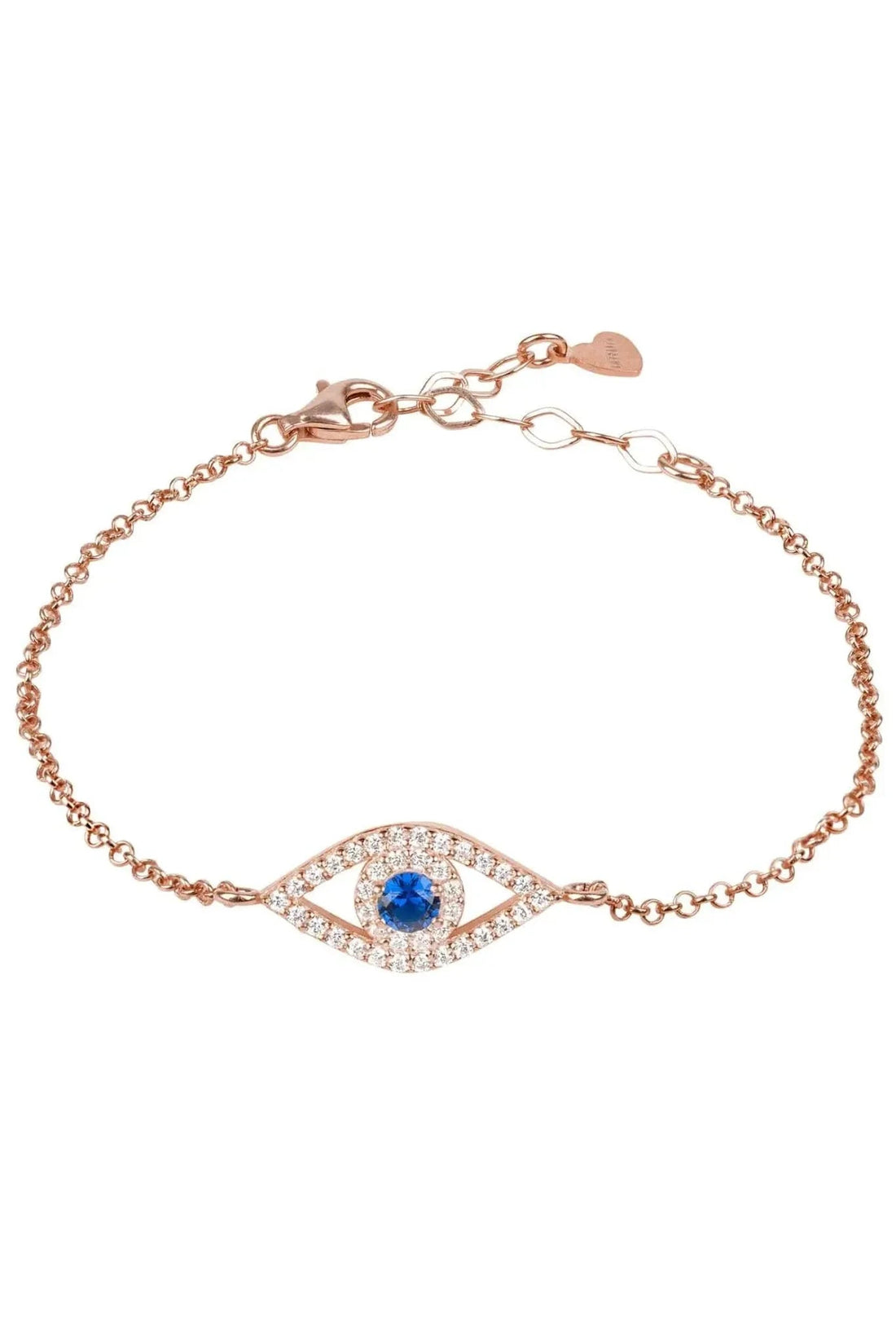 Evil Eye Elliptical Bracelet Blue Rosegold-0