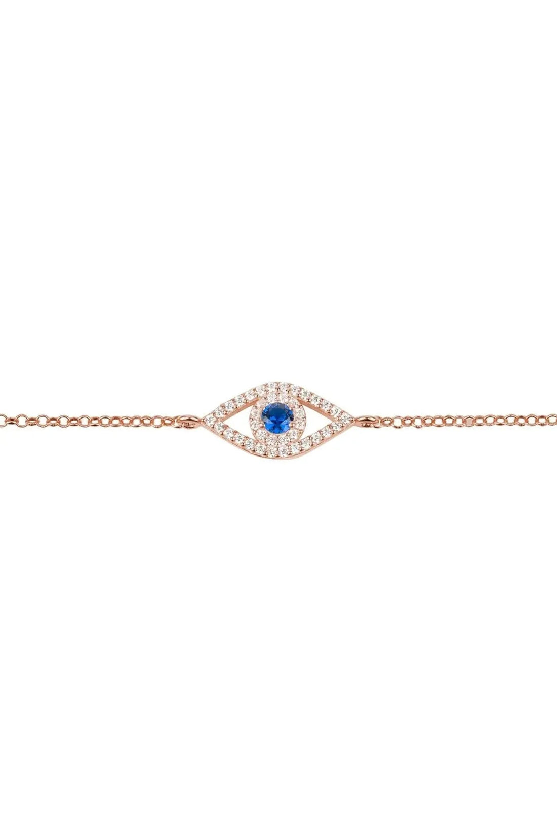 Evil Eye Elliptical Bracelet Blue Rosegold-2