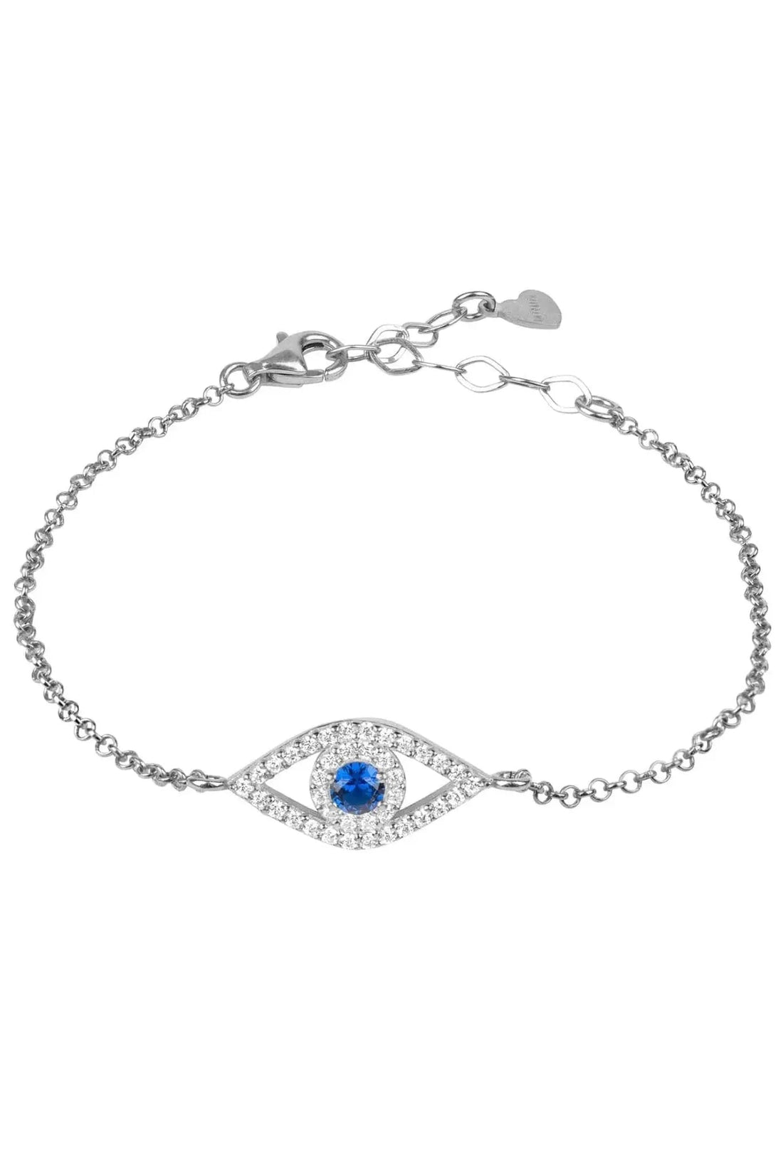 Evil Eye Elliptical Bracelet Blue Silver-0