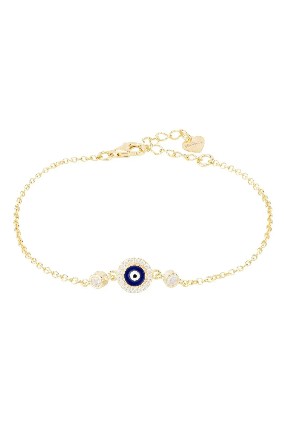 Evil Eye Enamel Dark Blue Bracelet Gold-0