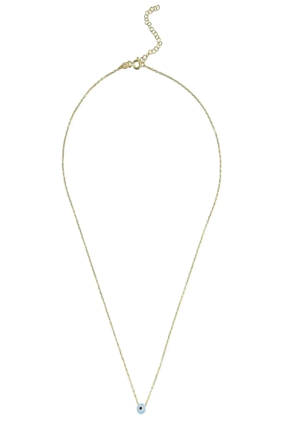 Evil Eye Mini Opalite Pendant Necklace Gold-2
