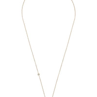Thin rose gold evil eye necklace with small round blue pendant