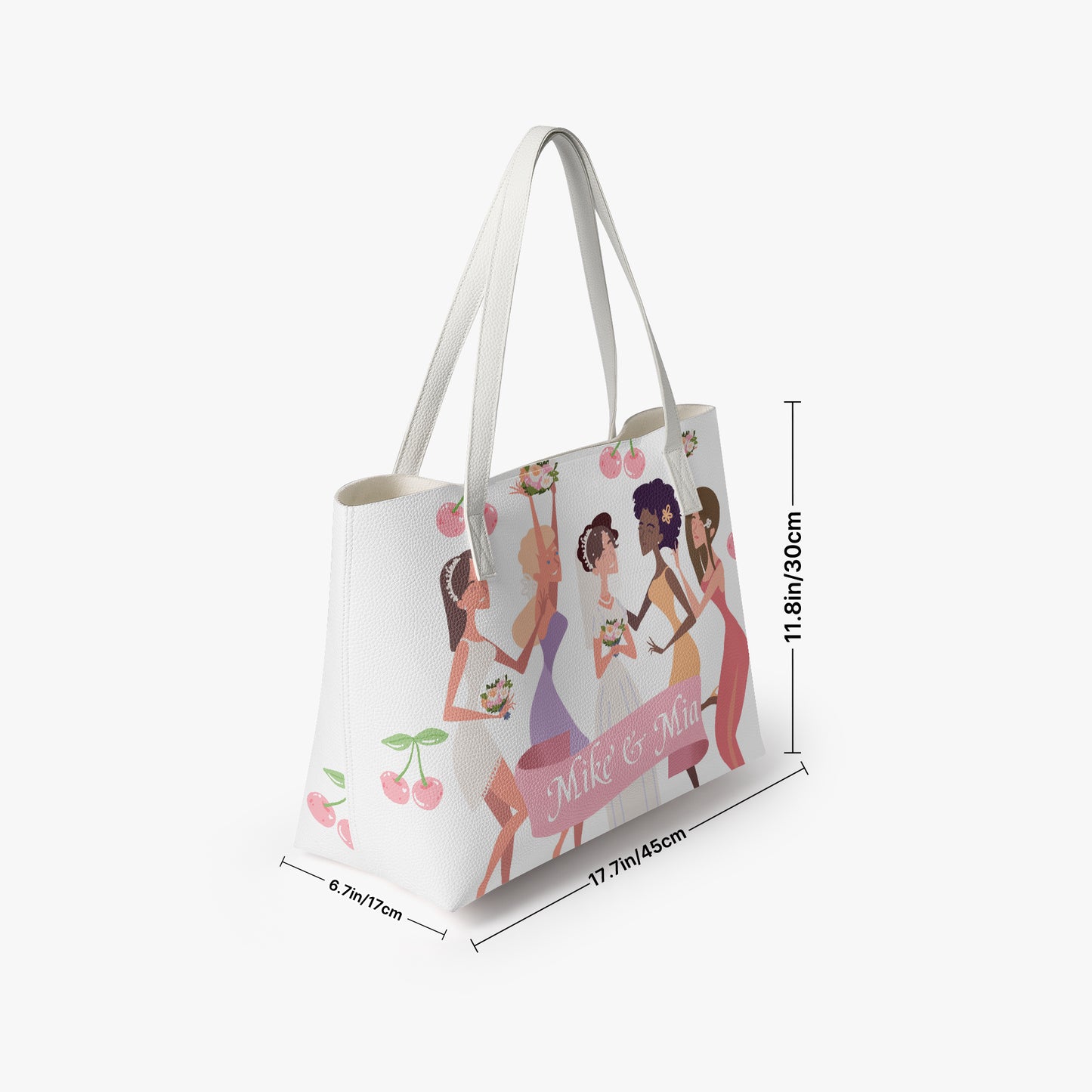 Bride Tote Bag, Cherry Bridal shower gift, Bachelorette Purse, Honeymoon handbag, Customized Wedding Bags