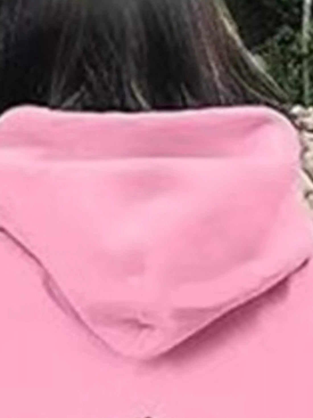 Dusty pink hoodie back view with hood and soft fabric texture