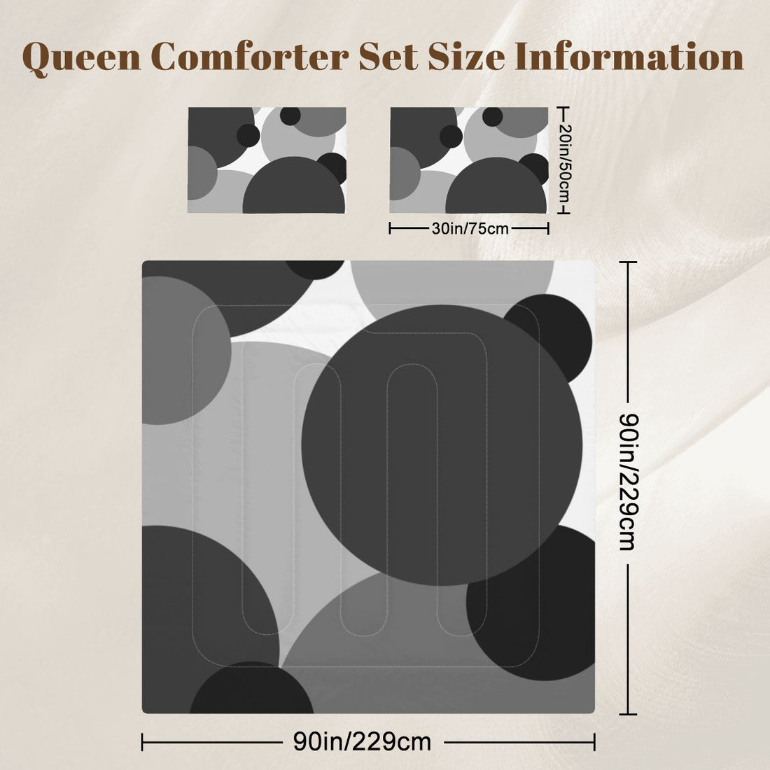 Abstract Geometric Black and Gray Bedding Set