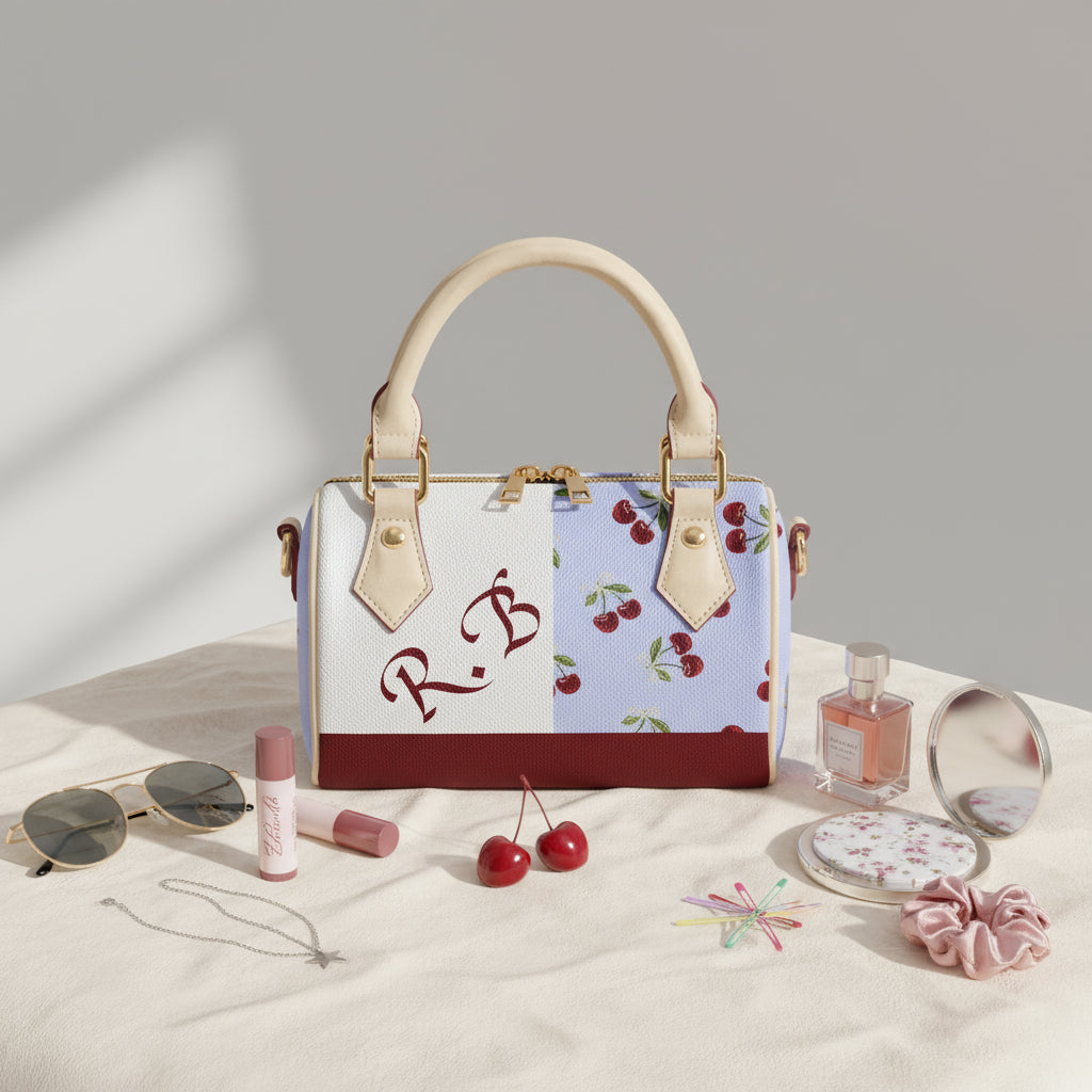 Custom Cross Body Bag | Personalized Blue & Pink Checkerboard Purse