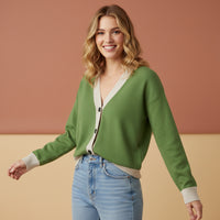 Emerald Green Cardigan | Unisex Aesthetic Luxury Jacquard Knit