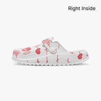Women's Heartbeat EKG Print Nursing Clogs Professional Hospital Shoes