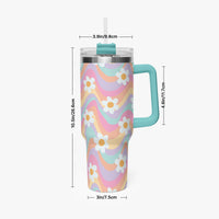 Daisy Floral Multi Coloured 40oz Stainless Steel Tumblers