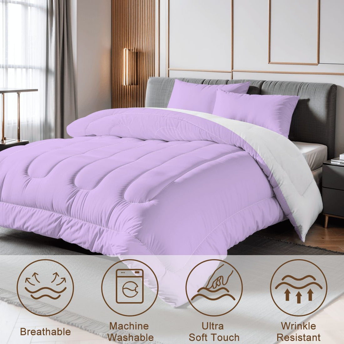 Lavender Pastel Queen Comforter Set