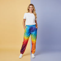 Womens Red Track Pants | Unisex All-Over Print Streetwear Joggers