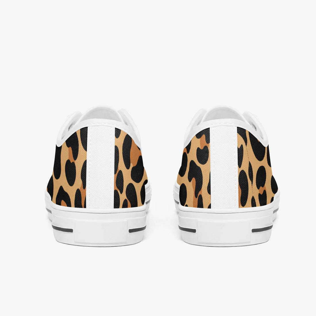 Leopard Print Trainers Womens Classic Brown Canvas Low Top Shoes
