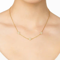 Flower Clover Triple Choker Necklace Gold-1