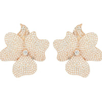 Flower Large Stud Earrings Rose Gold-0
