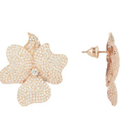 Flower Large Stud Earrings Rose Gold-2