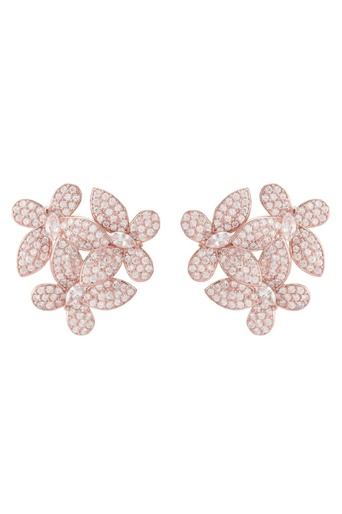 Flowers Large Stud Earrings Rosegold-0
