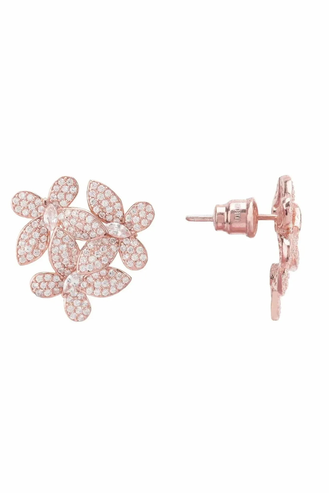 Flowers Large Stud Earrings Rosegold-1