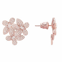 Flowers Large Stud Earrings Rosegold-1