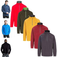 Men's Trespass Blackford microfleece quarter-zip tops in multiple colors