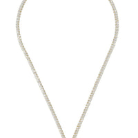 Garbo Oval Gemstone Tennis Necklace Emerald Gold-2
