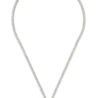 Garbo Oval Gemstone Tennis Necklace Sapphire Silver-2