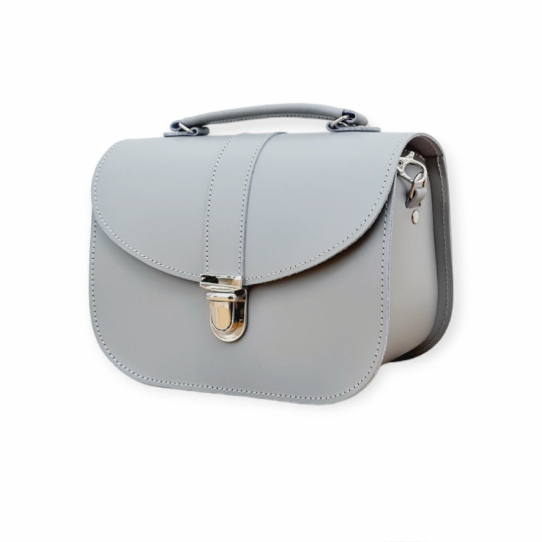 Olympia Handmade Leather Bag - Ghost Grey-2