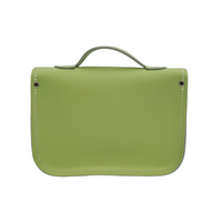 Leather Midi Satchel - Grass Green-3