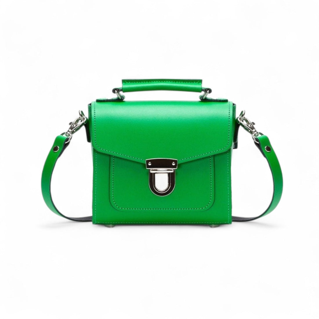 Handmade Leather Sugarcube Handbag - Green-0