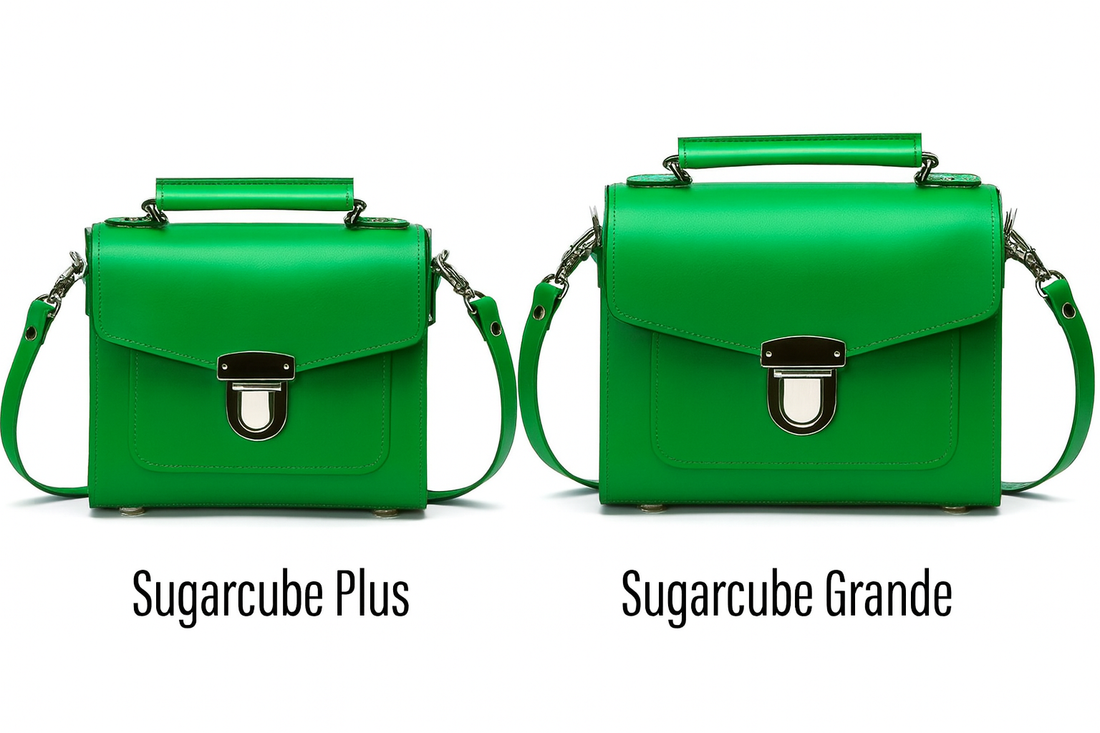 Handmade Leather Sugarcube Handbag - Green-2
