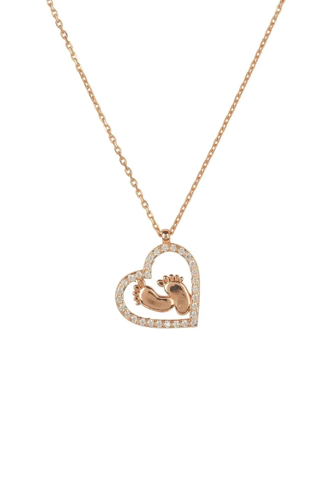 Heart Mum Pendant Necklace Rosegold-0