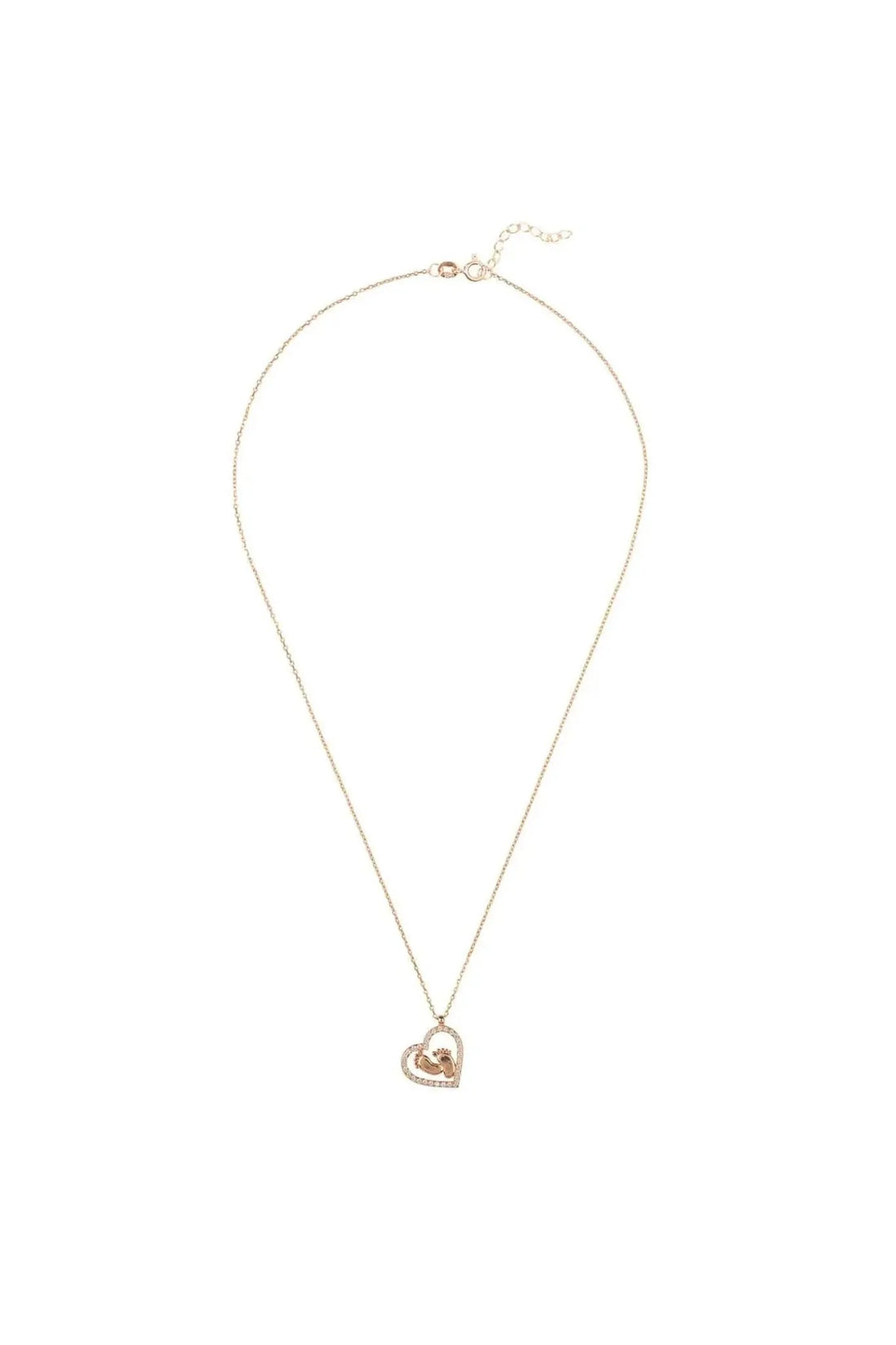 Heart Mum Pendant Necklace Rosegold-2