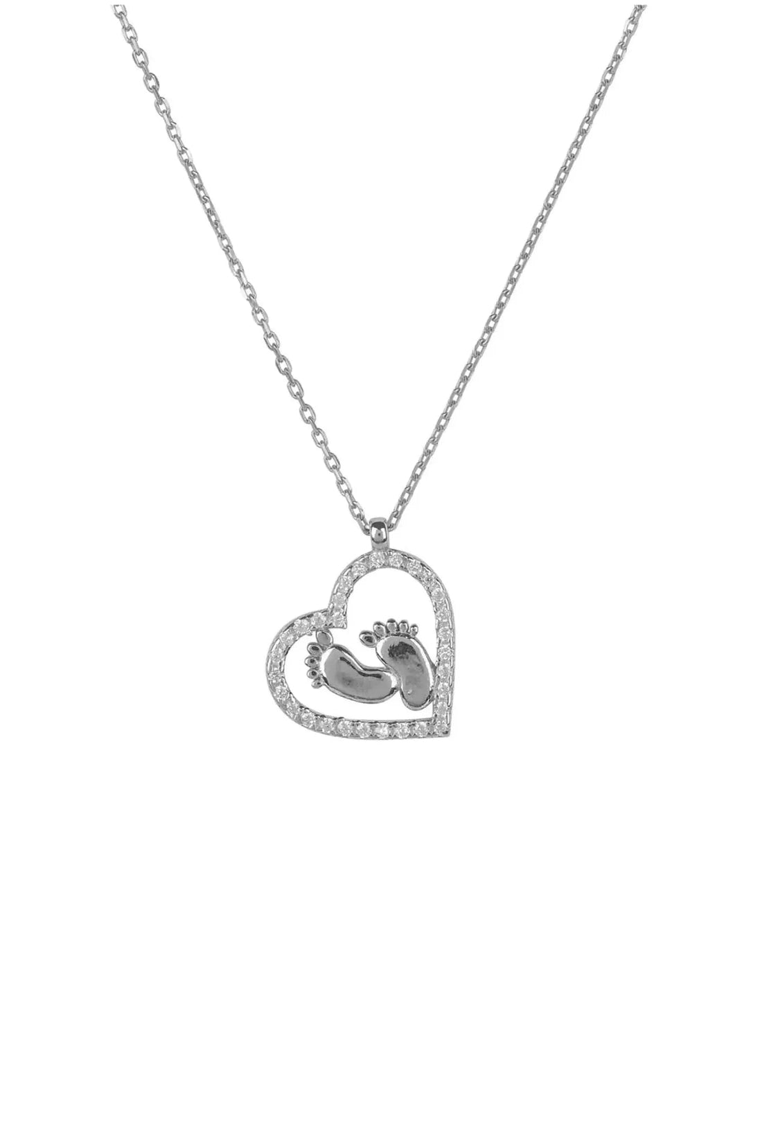 Heart Mum Pendant Necklace Silver-0