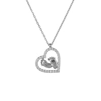 Heart Mum Pendant Necklace Silver-0