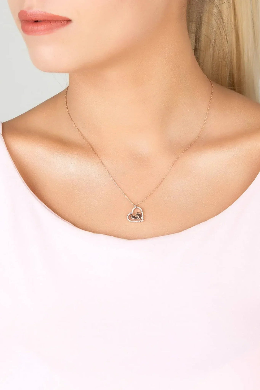 Heart Mum Pendant Necklace Silver-1