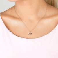 Heart Mum Pendant Necklace Silver-1
