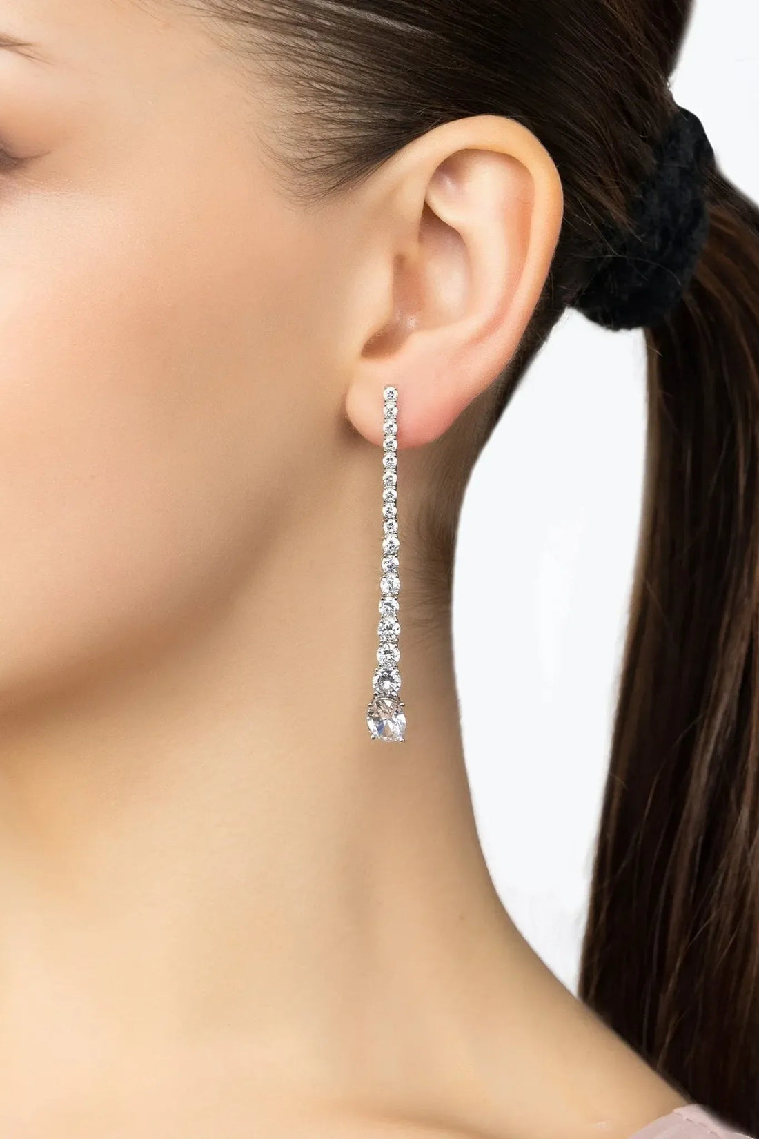 Hollywood Drop Earrings Silver-1