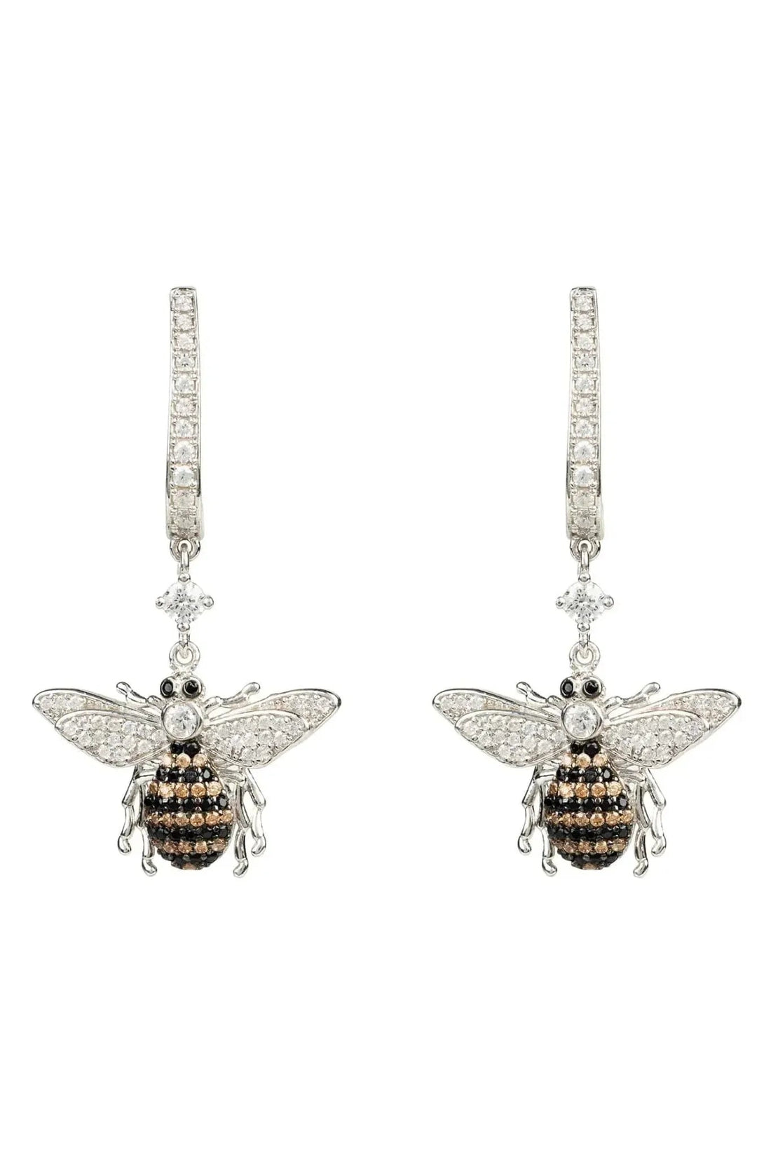 Honey Bee Drop Earrings Silver-0