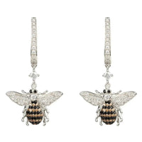 Honey Bee Drop Earrings Silver-0