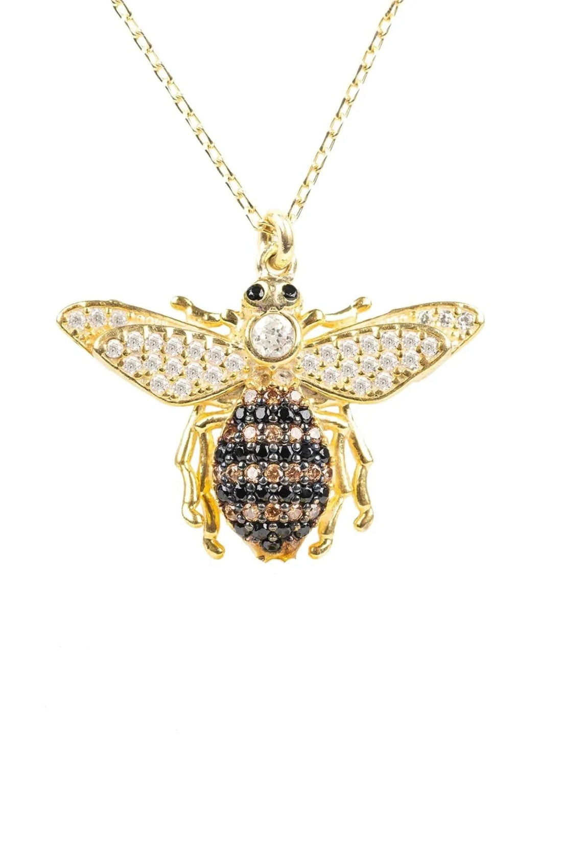 Honey Bee Pendant Necklace Gold-0